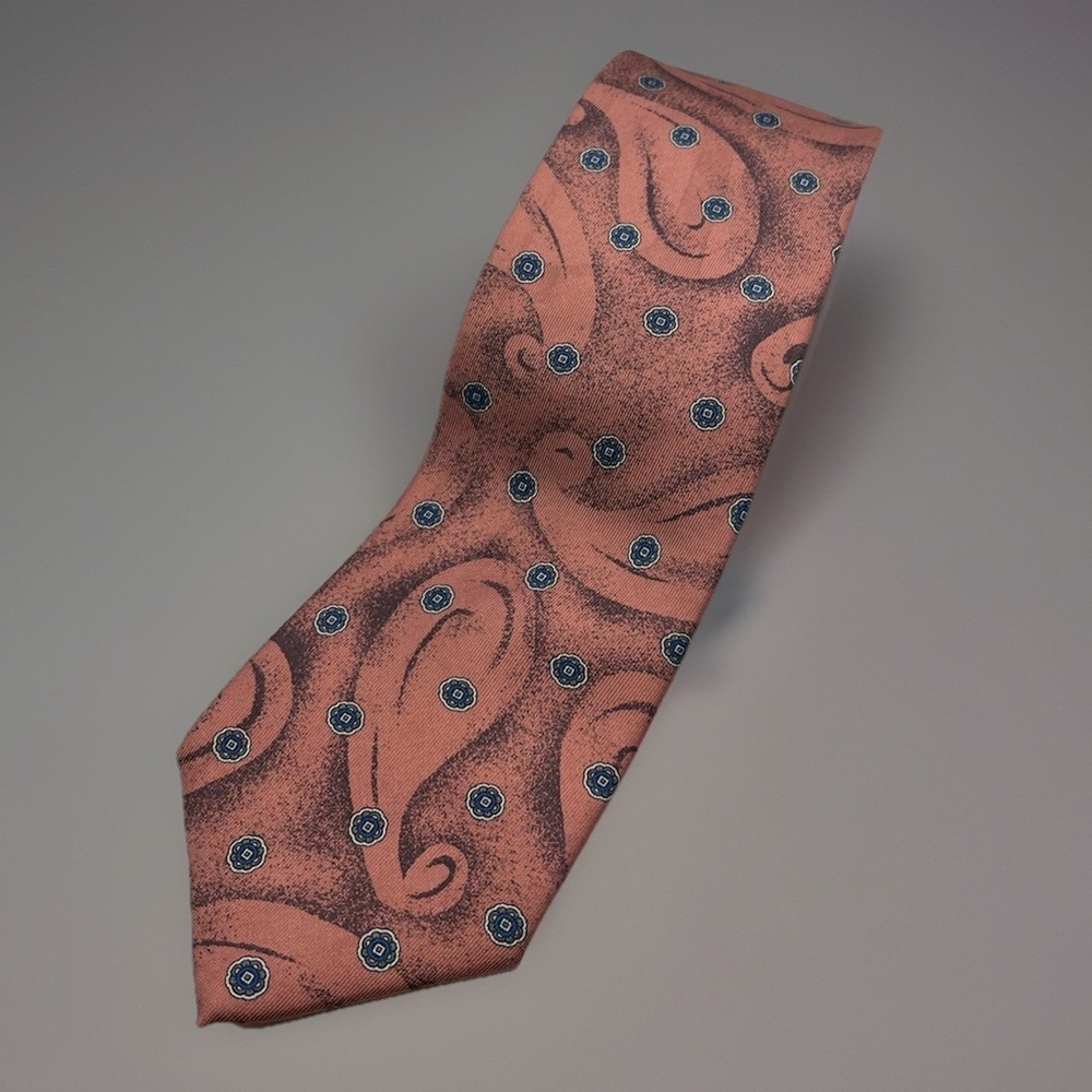 VTG Givenchy Monsieur Made In Italy Paisley Abstract Floral Silk Tie 60in Long - Picture 2 of 7